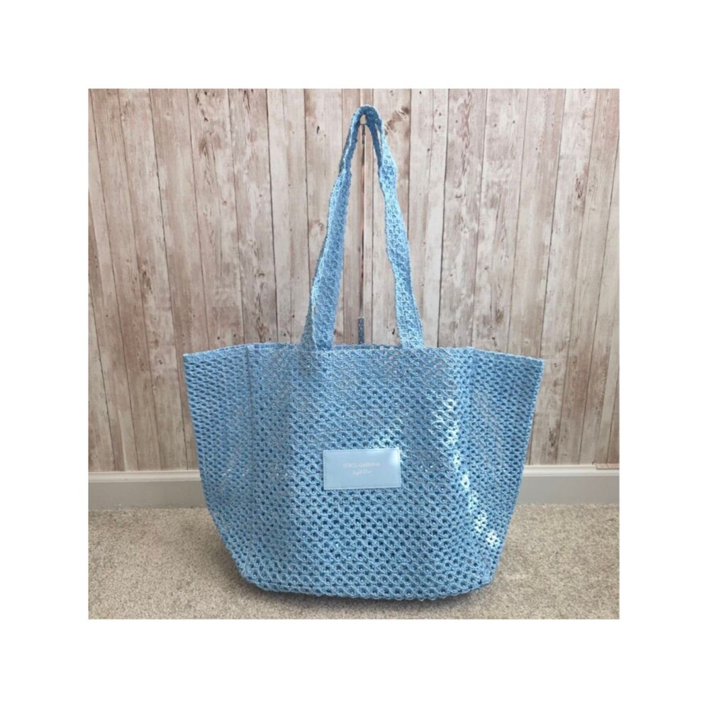 Dolce & Gabbana Light Blue Beach Mesh Tote Bag NWOT